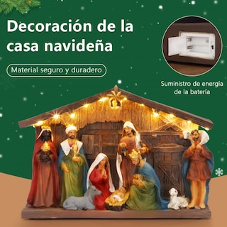 Foto 4 | Foto 4 | Figura Decorativa Navideña De Cm-top Nacimiento O Pesebre Con Luces
