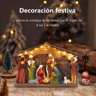 Foto 6 | Foto 6 | Figura Decorativa Navideña De Cm-top Nacimiento O Pesebre Con Luces