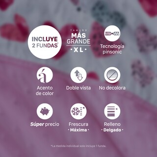 Foto 8 | Foto 8 | Edredón Ligero Esquimal Individual Pinsonic Doble Vista Con Fundas De Almohada Litzy