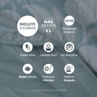 Foto 8 | Foto 8 | Edredón Ligero Esquimal King Size Pinsonic Doble Vista Con Fundas De Almohada Calista