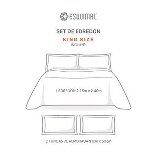 Foto 6 | Foto 6 | Edredón Ligero Esquimal King Size Pinsonic Doble Vista Con Fundas De Almohada Fabio