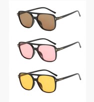 3pzs Gafas De Sol Vintage Rectangulares Retro De Diseñador 3 Estilos Marrón/rosa/amarillo