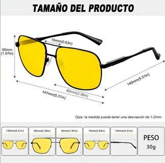 Foto 2 | Foto 2 | Lentes Noctunos Para Manejar Hombre Dama Moda Uv Clásicos Diseño Negro Mate