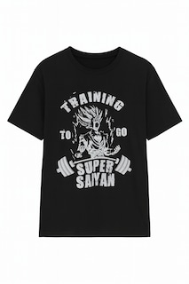 Foto 1 | Foto 1 | Playera Negra Super Saiyan Gimnasio Manga Corta