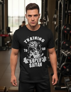 Foto 2 | Foto 2 | Playera Negra Super Saiyan Gimnasio Manga Corta