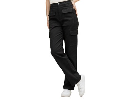 Foto 2 | Foto 2 | Jeans Cargo Para Mujer Ocean Point Corte Recto Mezclilla Stretch