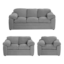 Sala Dicasa Aston Color Gris 3 Piezas (sofa  Love Y Sillon)