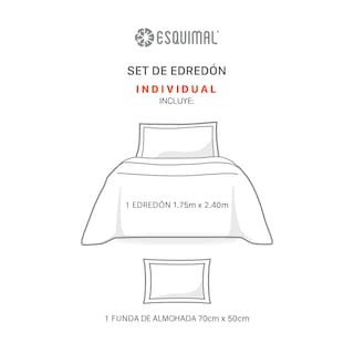 Foto 6 | Foto 6 | Edredón Ligero Esquimal Individual Pinsonic Doble Vista Con Fundas De Almohada Acre