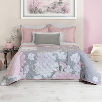 Edredón Ligero Esquimal Matrimonial Pinsonic Doble Vista Con Fundas De Almohada Hiromi