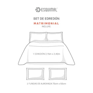 Foto 6 | Foto 6 | Edredón Ligero Esquimal Matrimonial Pinsonic Doble Vista Con Fundas De Almohada Pulso