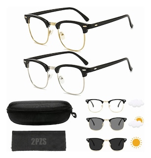 Foto 2 | Foto 2 | 2pz Lentes Fotocromática Gafas Con Filtro Luz Azul Unisexo