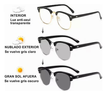 Foto 3 | Foto 3 | 2pz Lentes Fotocromática Gafas Con Filtro Luz Azul Unisexo
