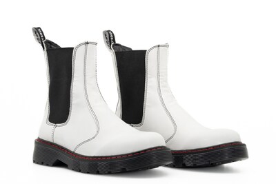 Foto 3 | Foto 3 | Botas Offlander Tipo Chelsea Piel Napa Blancas para Mujer