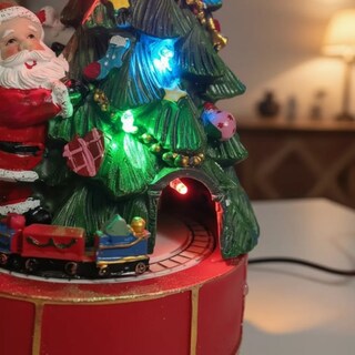 Foto 3 | Foto 3 | Figura Decorativa Navideña De Cm-top Árbol De Navidad Con Mini Tren Giratorio