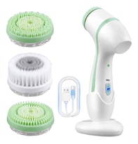 ''cepillo Facial Eléctrico Ckeyin Usb Inalámbrico 2 Velocidades Blanco Verde ''