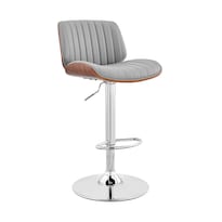 Banqueta Ajustable Giratoria Armen Living Brock Nogal Gris - Venta Internacional.