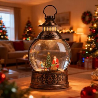 Foto 5 | Foto 5 | Figura Decorativa Navideña De Cm-top Lampara Musical Con Bolas De Nieve