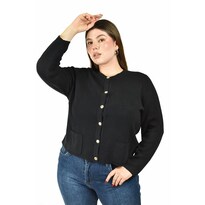 Cardigan De Punto Con Botones Roman Fashion /tallas Extras  3140 (negro) Negro