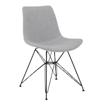 Silla Armen Living Con Patas Metálicas De Tela Gris Palmetto - Venta Internacional.