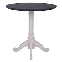 Pedestal Ashbury De Table International Caravan  Color Blanco Y Negro Envejecido - Venta Internacional.