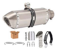 Escape Silenciador Para Motociela Belug 38-51mm Titanio Plateado