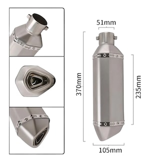 Foto 4 | Foto 4 | Escape Silenciador Para Motociela Belug 38-51mm Titanio Plateado