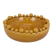 Cuenco Decorativo Benzara Saul De Cerámica Amarilla 38 Cm - Venta Internacional.