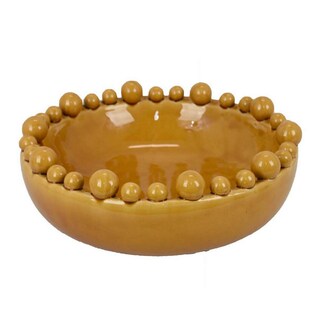 Foto 2 | Foto 2 | Cuenco Decorativo Benzara Saul De Cerámica Amarilla 38 Cm - Venta Internacional.