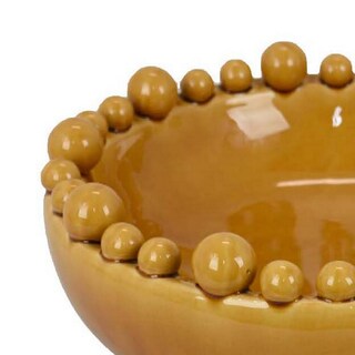 Foto 3 | Foto 3 | Cuenco Decorativo Benzara Saul De Cerámica Amarilla 38 Cm - Venta Internacional.