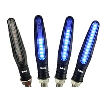 Set 4pz Direccionales Led Belug Moto Secuencial Motocicleta Azul