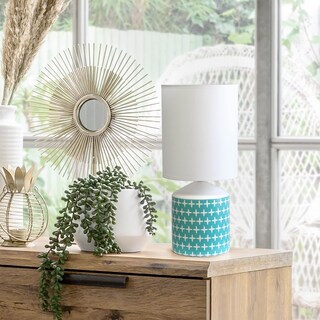 Foto 4 | Foto 4 | Lámpara De Mesa Simple Designs Lt2077-crs Blue Cross Pattern - Venta Internacional.