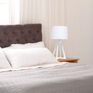 Foto 5 | Foto 5 | Lámpara De Mesa Diseño Simple Lt1069-wow Madera Blanca Con Pantalla De Tela - Venta Internacional.