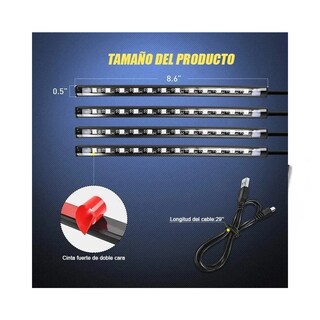 Foto 2 | Foto 2 | Tiras 48 Led Belug  Rgb Interior Control Remoto Luz Para Auto Usb Negro