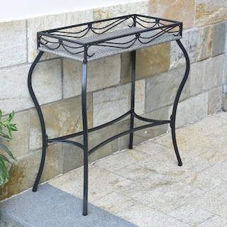 Foto 1 | Foto 1 | Plant Stand International Caravan Valencia  Resina Y Mimbre  Color Gris - Venta Internacional.