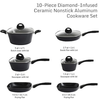 Foto 3 | Foto 4 | Batería De Cocina Ready Cook De Aluminio Forjado Antiadherente Cerámico Libre De Pfoa 10 Pzas