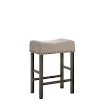 Taburete Casafoyer Martha Ii Con Altura De Mostrador  Color Canela Y Lino  Color Gris  X2 - Venta Internacional.