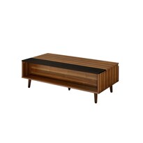 Mesa De Café Casafoyer Avala Rectangular En Nogal Con Parte Superior Elevable - Venta Internacional.