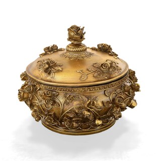 Foto 1 | Foto 1 | Joyero Decorativo Con Tapa Extraíble De Afd Home  Color Dorado - Venta Internacional.