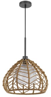 Foto 3 | Foto 3 | Lámpara Cal Dunn Con Colgante De Metal  Pantalla De Arpillera  60 W - Venta Internacional.