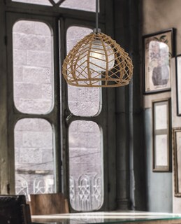 Foto 4 | Foto 4 | Lámpara Cal Dunn Con Colgante De Metal  Pantalla De Arpillera  60 W - Venta Internacional.