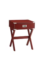 Mesa Auxiliar Casafoyer Babs Con 1 Cajón Roja De Madera - Venta Internacional.