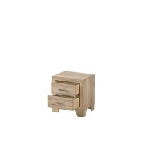 Mesita De Noche Yardlio Rustic Natural Malaysia Con 2 Cajones De Madera - Venta Internacional.