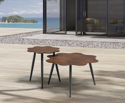 Mesa Whiteline St1730s Flora Con Forma De Flor Pequeña De Color Marrón - Venta Internacional.