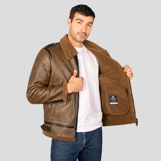 Foto 4 | Foto 4 | Chamarra Tipo Piel Para Hombre Con Bolsillos Greenlander Chocolate