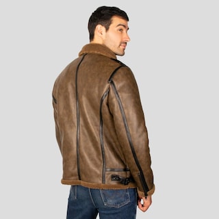 Foto 8 | Foto 8 | Chamarra Tipo Piel Para Hombre Con Bolsillos Greenlander Chocolate