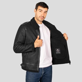 Foto 4 | Foto 4 | Chamarra Tipo Piel Para Hombre Con Bolsillos Greenlander Negro