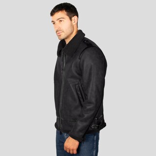 Foto 6 | Foto 6 | Chamarra Tipo Piel Para Hombre Con Bolsillos Greenlander Negro