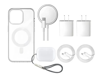 Foto 1 | Foto 1 | 7kit Funda Para Iphone + Mica+ Audifono+ Cargador 20w Iphone 16 Pro Max