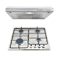 Parrilla a Gas Empotrable Ragu 60 cm y Campana Extractora Aria G-60