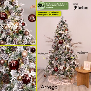 Foto 6 | Foto 6 | Esferas Para Árbol De Navidad Artego Super Mix De 22 Esferas Tamaños 15cmx2 8cmx4 7cmx4 5cmx4 4cmx8 Mix Línea Paladium